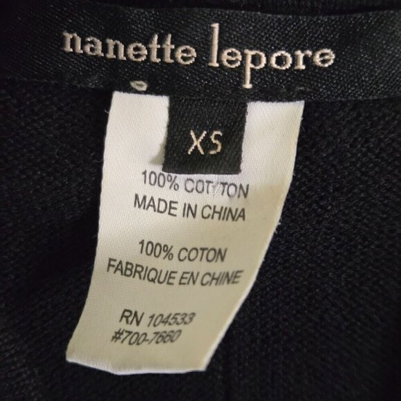 Nanette Lepore Unique Black Chain Link Cropped Cardigan Sweater Size XS - Picture 5 of 5